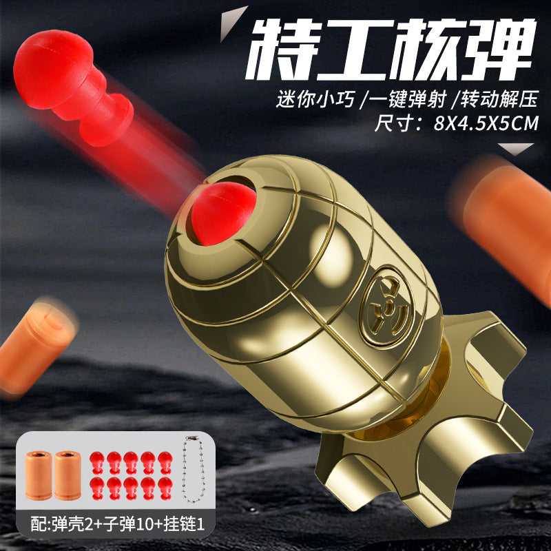 Agent little boy nuclear bomb gun decompression rotate shell ejection toy gun keychain pendant gift street stall source