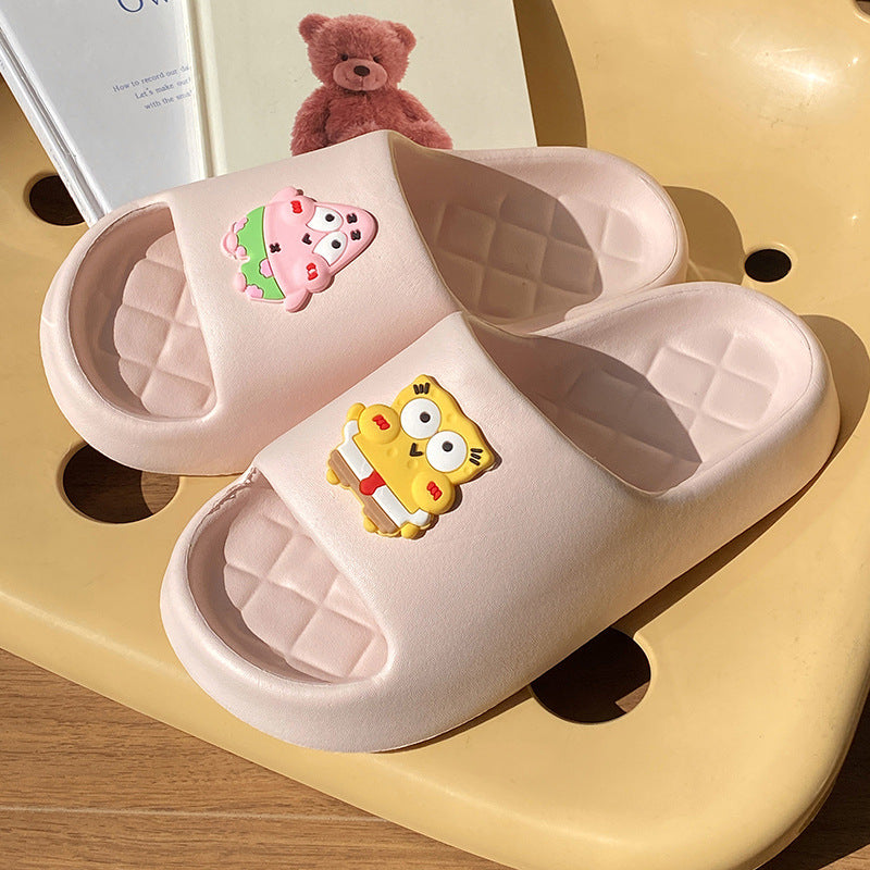 Cartoon eva non-slip slippers for women summer ins indoor home bathroom thick sole shit feeling outwear couple sandals for men