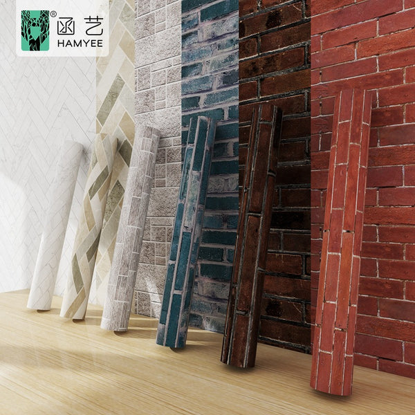 Retro nostalgic American imitation brick pattern wall sticker brick brick wallpaper cafe bar red brick cultural stone wallpaper