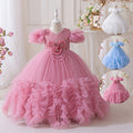 Ready-to-ship, hot-selling girls' formal dresses: high-end, elegant, and voluminous tulle skirts for older girls and toddlers. perfect for runway shows, high-end performances, and cross-border e-commerce
