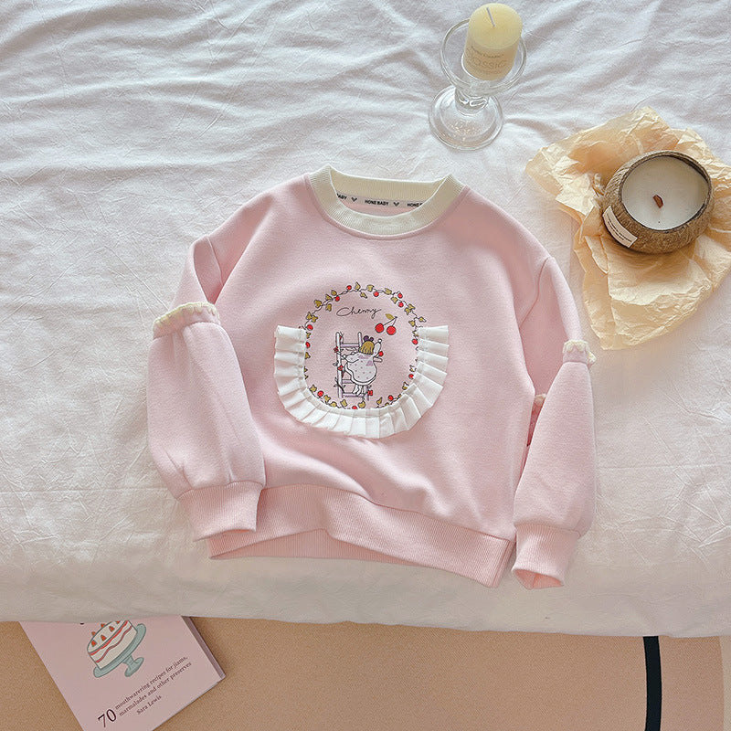 【sweatshirt collection】girls' sweatshirt - new spring/autumn cartoon long sleeve fashionable and stylish casual top for little girls