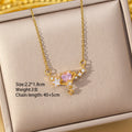 X-01-143 [titanium steel chain copper inlaid zirconium pendant]