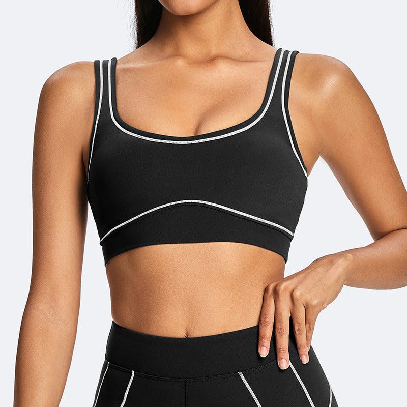 High-waisted activewear set for women - color block, open back, barely-there feel - yoga, running, fitness, yoga outfit, underwear, quick-dry sportswear set