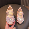 spring/autumn korean style new girls' leather shoes bow princess flats kids' velcro performance dance shoes