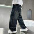 Kids' jeans: new autumn/winter casual, versatile, washed denim, loose fit, korean style, trendy spring/autumn boys' pants for mid-to-large children
