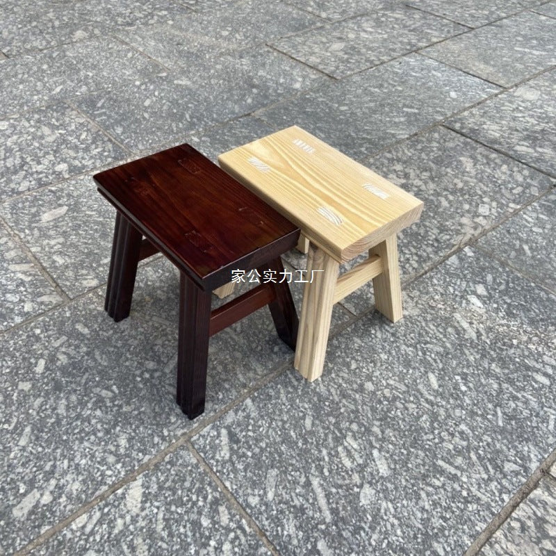 Bench Solid wood small wooden stool Durable household stool Children's low stool Thickened adult dance starting from one piece