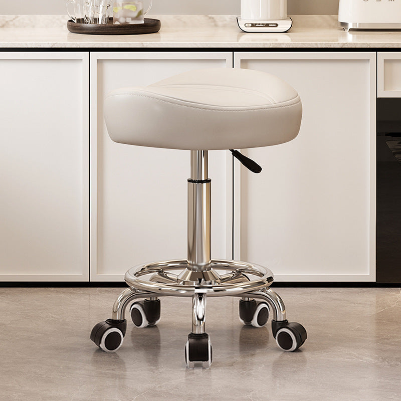 Saddle Chair Kitchen Cooking Chair Front Desk Cashier High Stool Universal Wheel Lifting Chair Beauty Barber Stool
