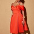 fashionelegance intellectual small dress a-line skirt dropped shoulder one shoulder sexydress special price