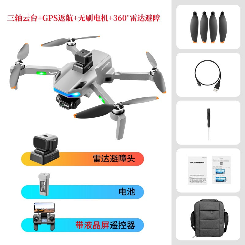s135 drone with 3-axis gimbal, hd aerial photography, quadcopter, auto-return, and gps remote control