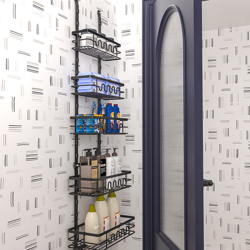 Cross-border hot-selling bathroom, kitchen square tube door, hanging basket, three layers, four layers, five layers, iron powder spraying rack, no punching