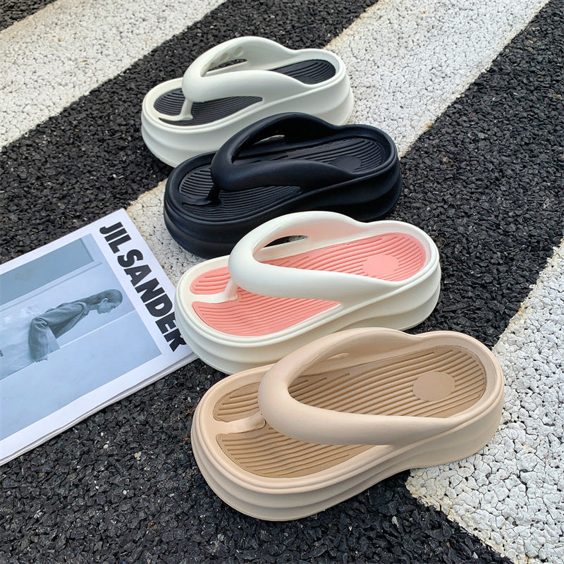 Flip-flops women's outwearsummernew arrivalinspopularthick solenon-slip seaside beach flip-flops with shit-like sandals