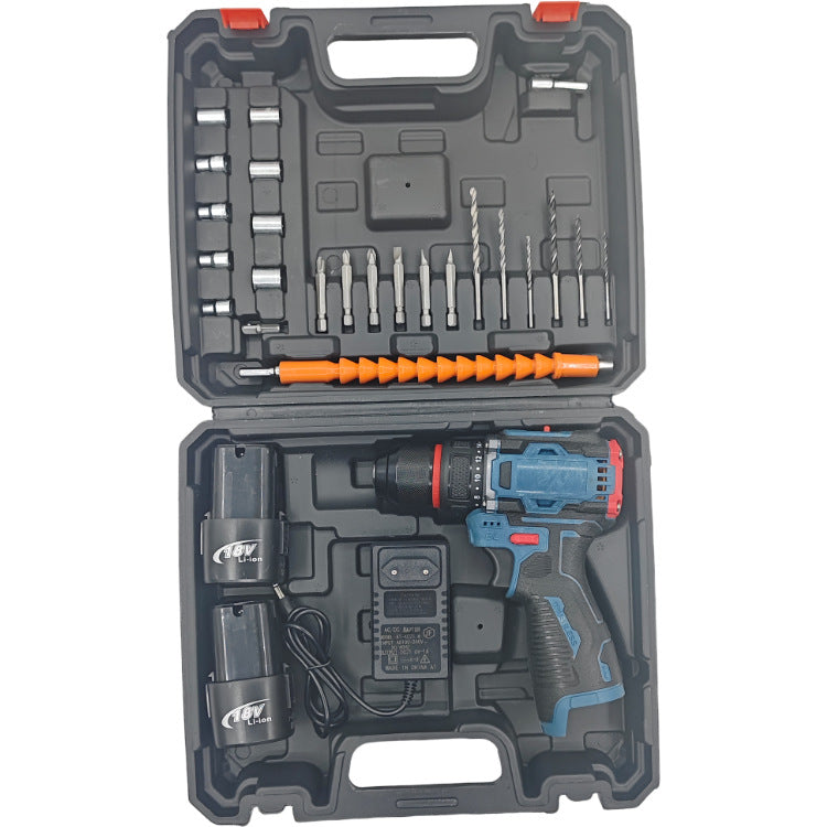 Factory source direct supply 16.8v small steel cannon lithium battery drill drill bit accessories set impact flashlight lithium battery drill set