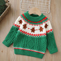 christmas kids' sweater - fleece-lined, extra thick, cartoon bear design, versatile knit base layer for boys and girls