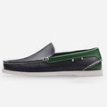 Slip-on men's leather loafers - round toe, flat, boat shoes - casual, versatile leather shoes for work, driving, and everyday wear