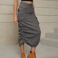 European and american clothing  cross-border foreign trade unique site  new arrival denim workwear skirt casual mid-length skirt trendy