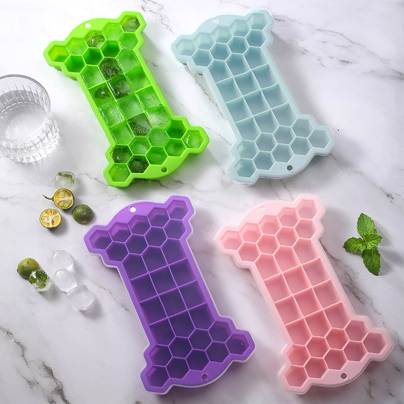 Factory direct wholesale - in stock - creative 30-cavity ice cube tray - silicone ice mold with lid - home ice maker ice cube tray