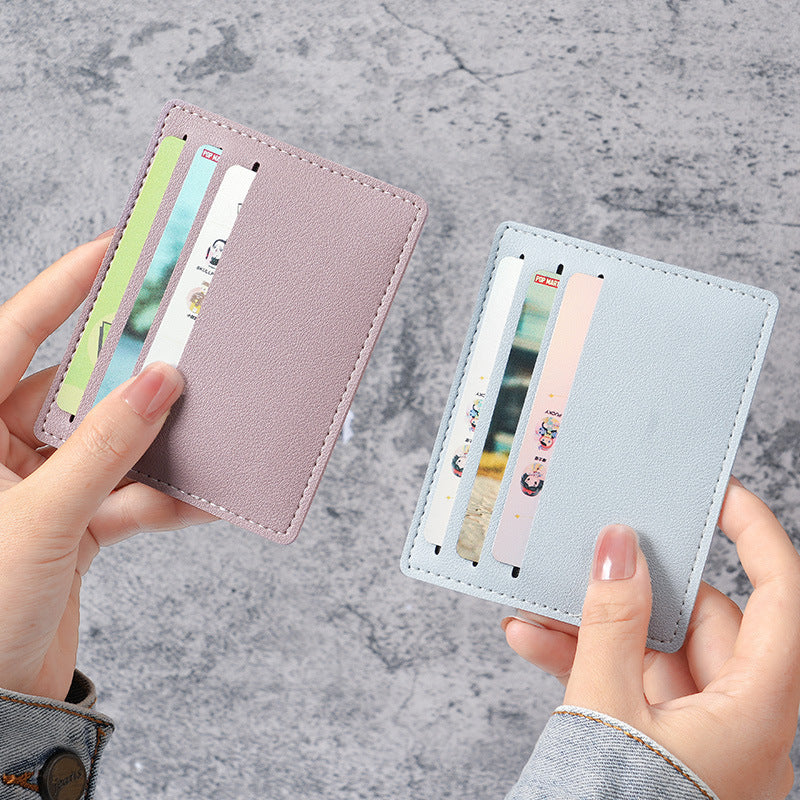 Small card bag for women, small and ultra-thin mini card clip, bus bank card cover for men, one piece portable anti-degaussing card bag.