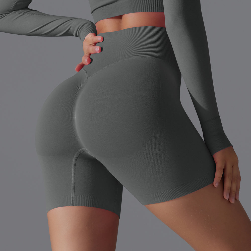 European and american seamless yoga shorts - high waist, butt-lifting, compression shorts - breathable, quick-drying, running, sports, fitness, 3/4 length shorts