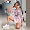wholesale girls' short-sleeve and shorts sets, fashionable spring, summer, and autumn outfits for girls