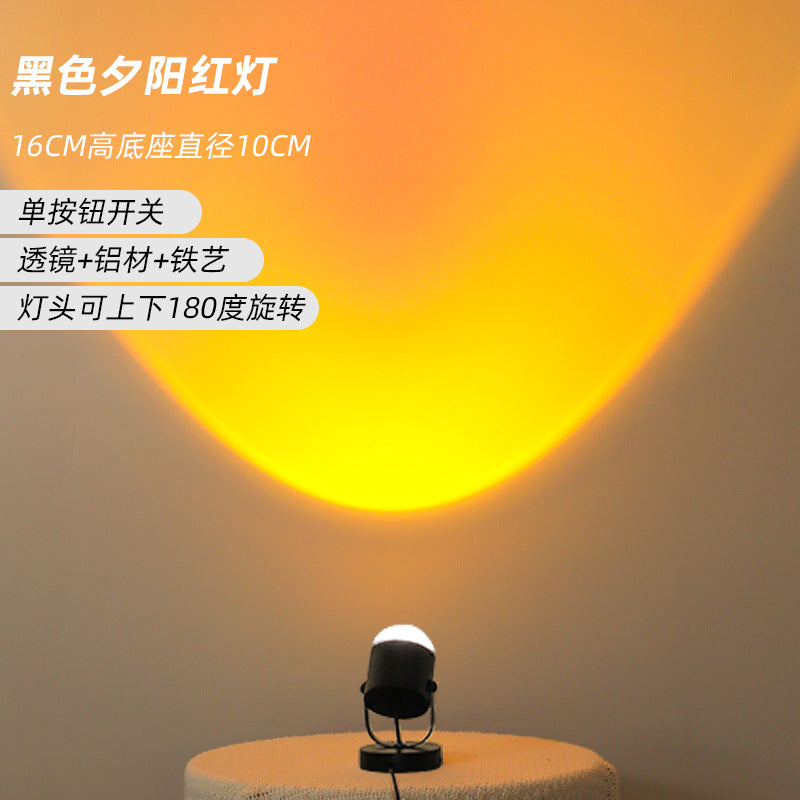 Dynamic water ripple table lamp popular live broadcast back atmosphere lamp bedroom sunset sunset red water ripple floor lamp