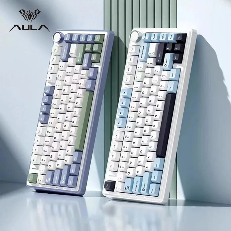 Aula/wolf spider f75 custom mechanical keyboard gasket structure hot-swappable wireless three-mode bluetooth keyboard