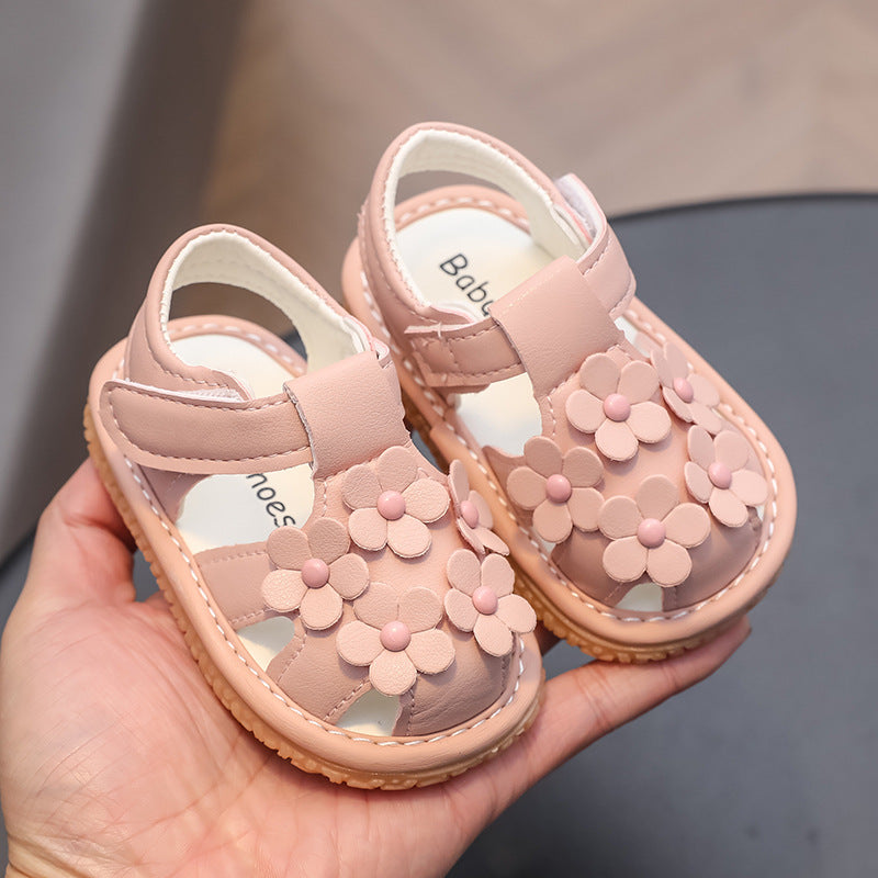New girls' sandals, infant first walker shoes, korean style 01 baby girl shoes, summer closed-toe shoes, cute princess toddler shoes