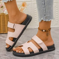 Ready-to-ship cross-border  summer new arrival women's platform thong sandals with hook-and-loop closure, european and american style solid color slippers