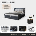 Pneumatic high box storage bed for home master bedroom small apartment storage panel modern casual double bed