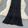 Korean style women's summer dress: soft & chic color block, flutter sleeves, cinched waist, slim fit, openwork crochet knit dress