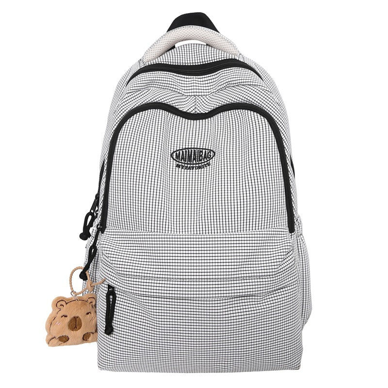 Lightweight junior high school campus schoolbag ins style capibala pendant backpack girls fresh high school student backpack