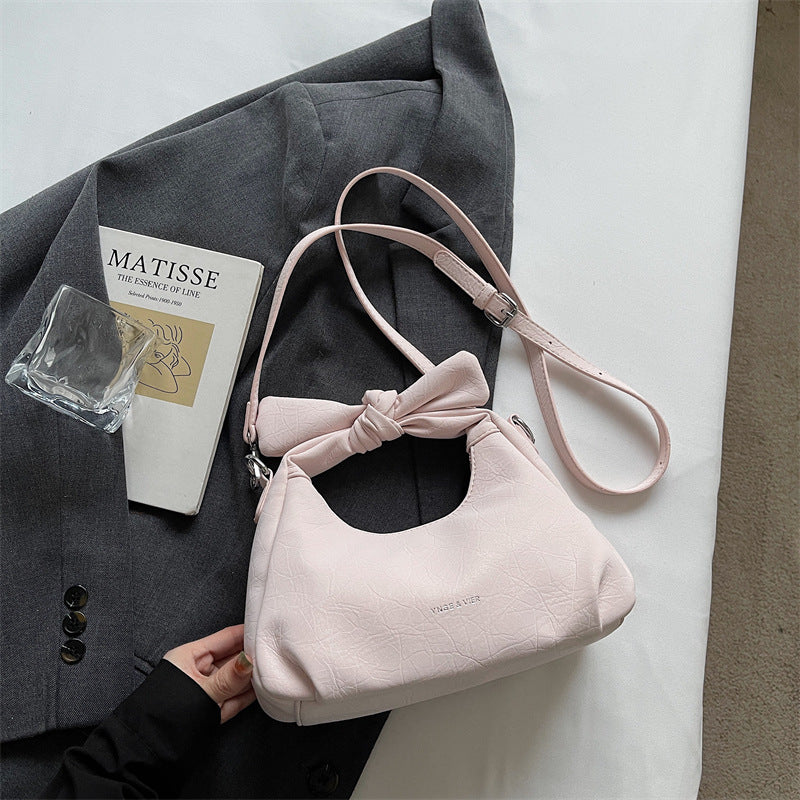 Sweet pleated handbag - 2026 spring new arrival - korean style fashion casual shoulder bag - minimalist chic crossbody bag
