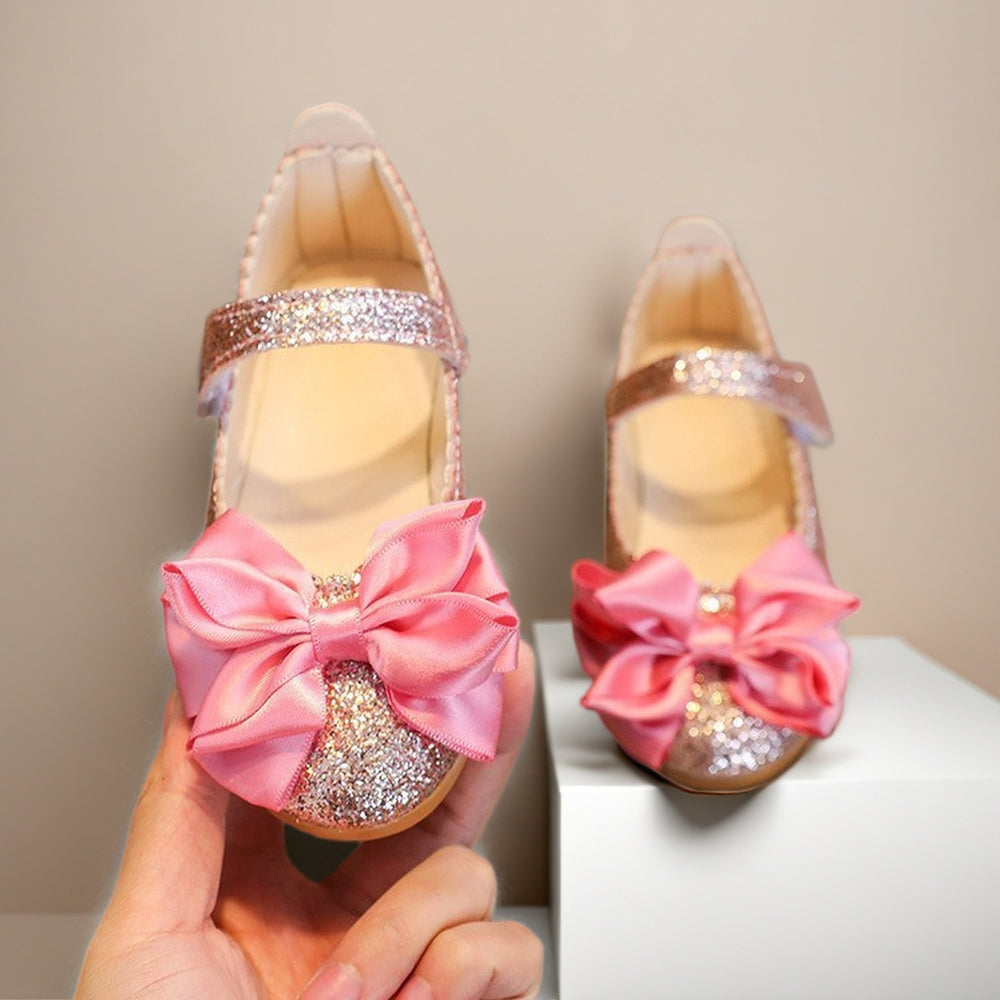 Girls' black leather shoes, toddler and children's performance shoes, white student flats, formal flower girl shoes, school shoes with durable rubber soles