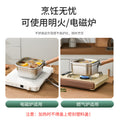 Custom-made stainless steel deep fryer with small fry basket, creative square food storage container, portable outdoor multifunctional pot