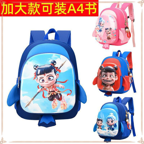 2025 New Nezha Children's School Bag Cartoon Kindergarten School Bag Boys and Girls Lightweight Baby Backpack