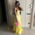 European and american women's clothing  autumn new sweet and fresh spaghetti strap v-neck high-waisted slimming a-line maxi dress