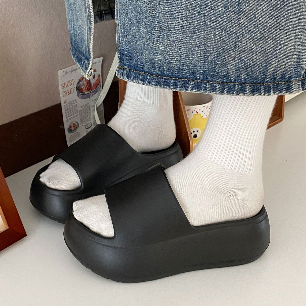 Women's height increasing slippers - new spring/summer collection - indoor home wear, everyday comfort, slip-on, non-slip, thick sole eva sandals