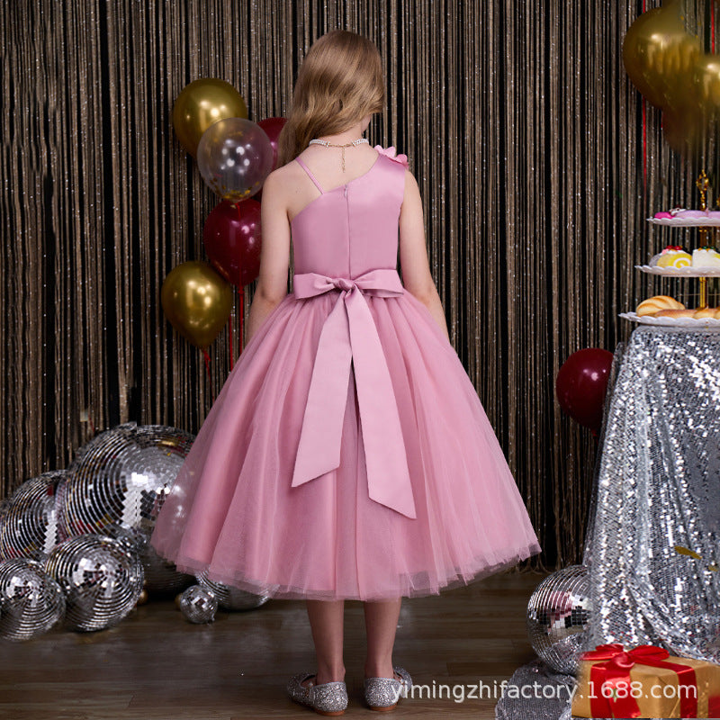 Girls' dresses  new custom 3d floral european and american high-end children's wear princess dress girl dresses