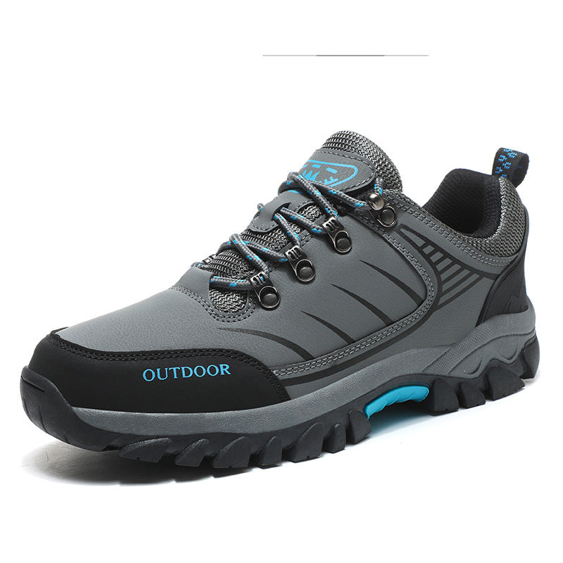Foreign trade large size men's mountaineering shoes outdoor travel shoes men's low-top lace-up warm hiking sports shoes wholesale