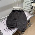 Trendy fall/winter girls' fleece-lined thickened cotton pants - korean style warm, stylish, and casual kids' clothing
