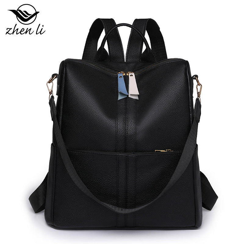 Cross-border wholesale women's backpack large capacity anti-theft commuter travel backpack casual versatile pu soft leather women's bag