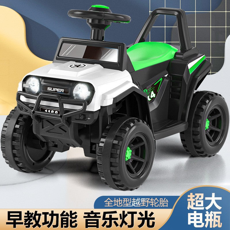 New children's seated electric motorcycle four-wheeler boys and girls battery car children's charging remote control toy car
