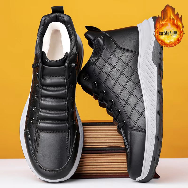 Men's winter bestseller: 2025 new fleece-lined warm cotton shoes - modern chinese style, extra thick, casual sneakers for men