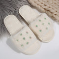 amazon ins one-word cotton slippers winter home plush slippers women's indoor and outdoor rose flower furry slippers