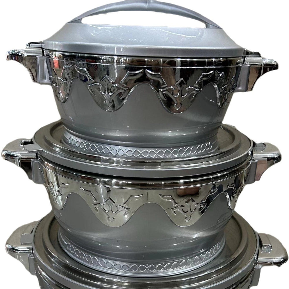 cross-border 2.3-4.5-6.5l 3pcs lotus double-layer insulation box insulation lunch box insulation tableware