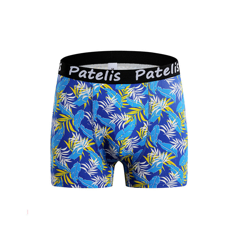 Men's underwear cotton large size 140kg printed boxers US size sports underwear, can be worn up to 250kg