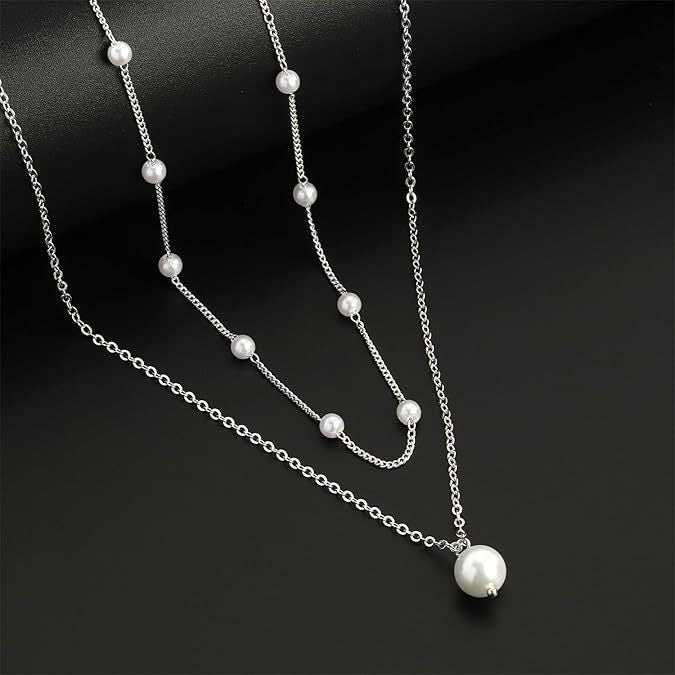 European and american cross-border hot seller: real gold brass electroplated pearl necklace - layered design, double-strand choker for women