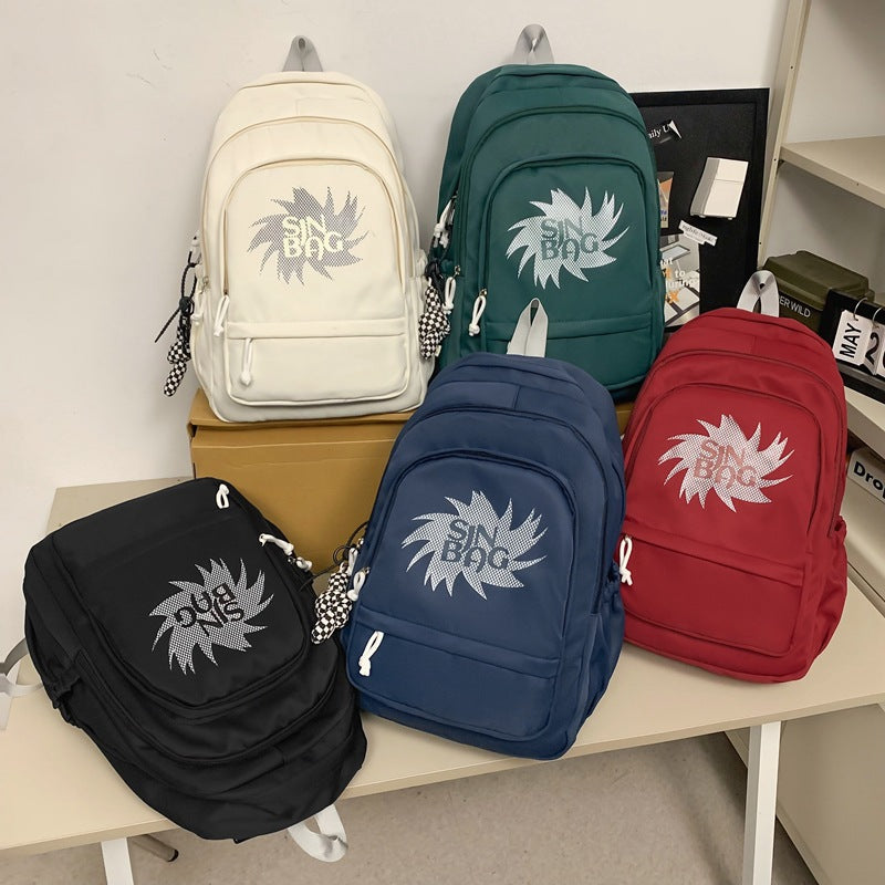 New middle and high school students backpack women's large-capacity simple student backpack fashion leisure  trend schoolbag