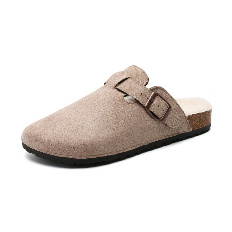 Influencer-approved fuzzy birkenstock-style slippers: women's new autumn/winter collection - non-slip, warm, fleece-lined, slip-on cotton slippers for men and women