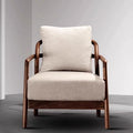 New chinoiserie solid wood sofa chair modern casual single sofa living room balcony casual chair hotel b&b reception chair