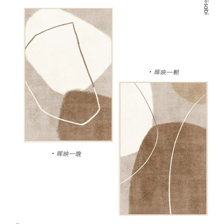 Carpet living room japanese style imitation cashmere coffee table wabi-sabi bedroom ins style brown design thickened coffee table floor mat